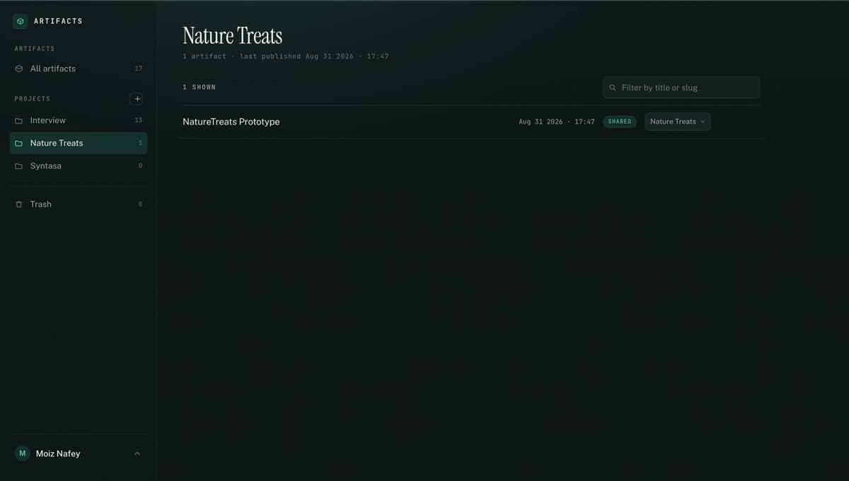 Artifacts screenshot 2