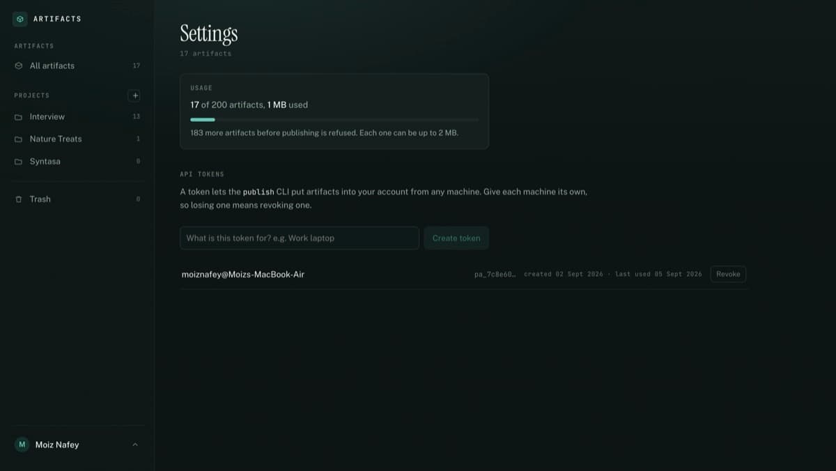 Artifacts screenshot 4